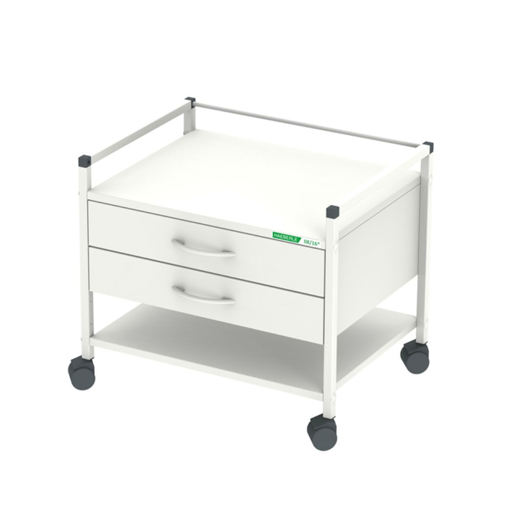 [HAE 12179] Unterfahrwagen 08/16, 518 mm hoch Mit 2 Schubladen, weiß