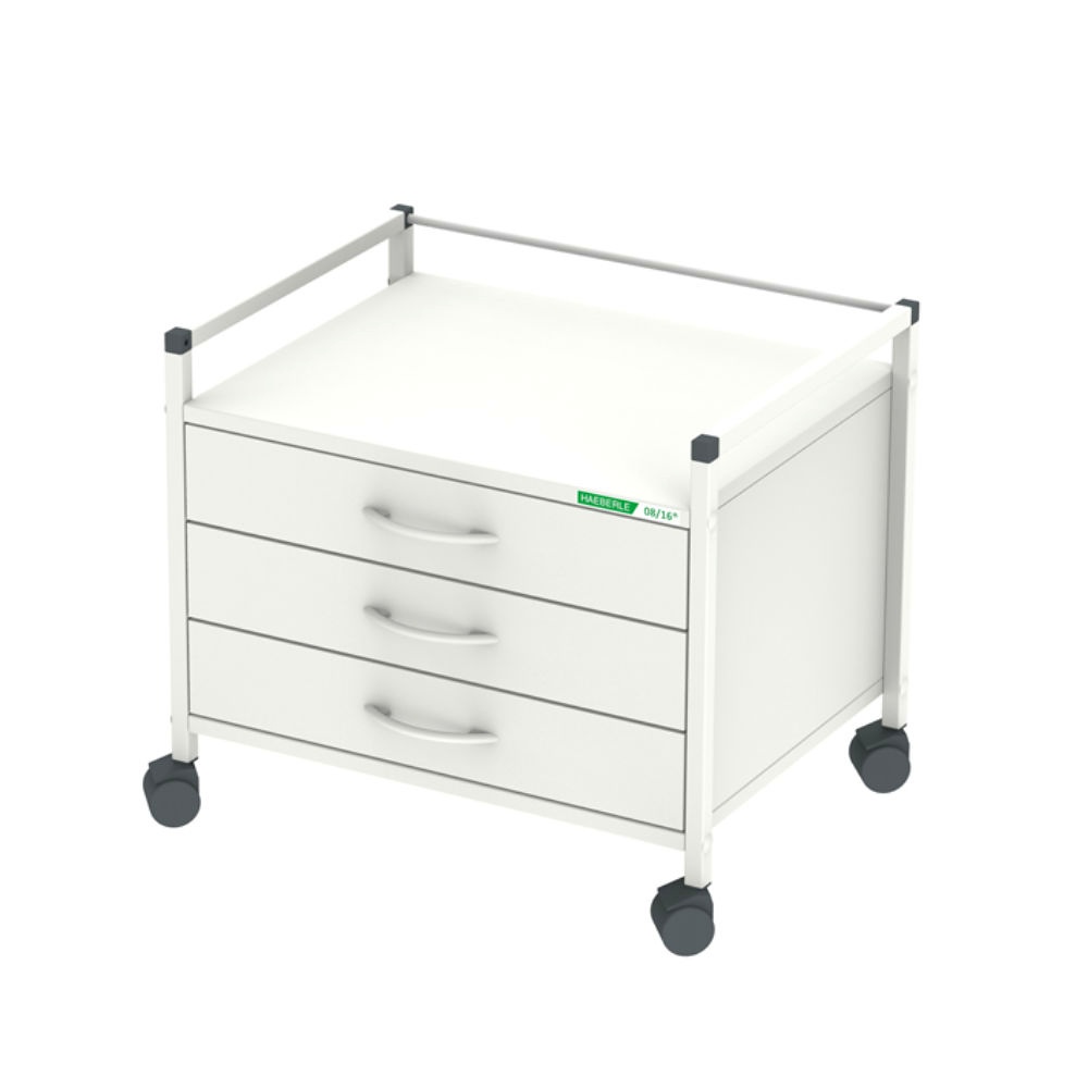 [HAE 12180] Unterfahrwagen 08/16, 518 mm hoch Mit 3 Schubladen, weiß