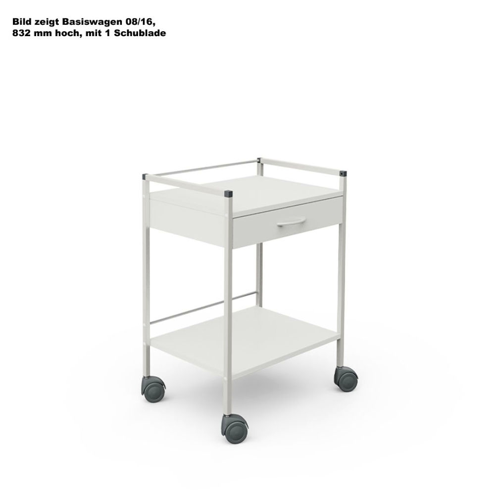 [HAE 15155] Basiswagen 08/16, 703 mm hoch Mit 2 Schubladen, weiß