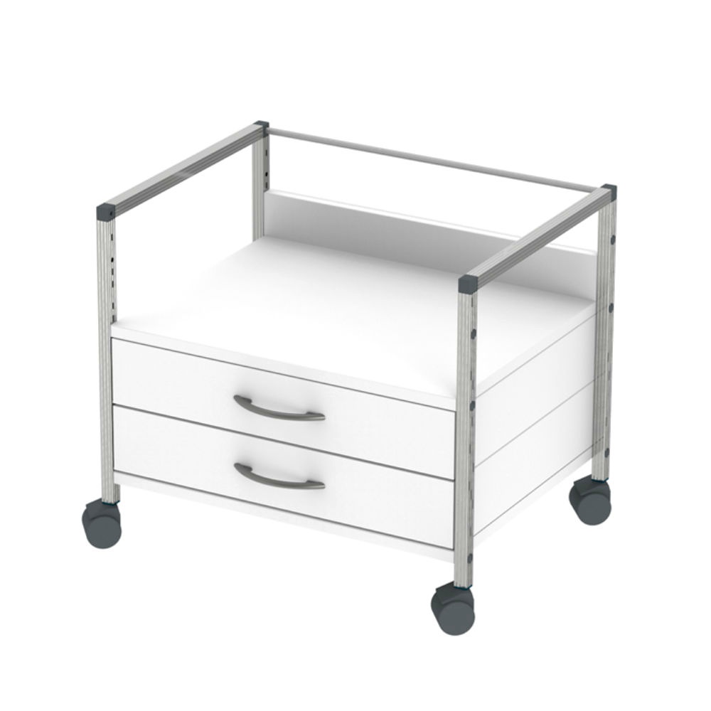 Variocar Viva 60 Unterfahrwagen 518 mm hoch, mit 2 Schubladen, weiß