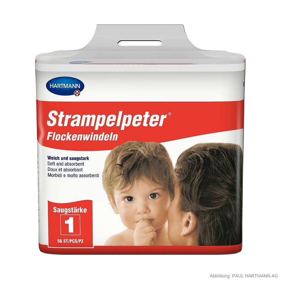 [HAP 148610] Strampelpeter Flockenwindeln Saugstärke 1 (56 Stck.)