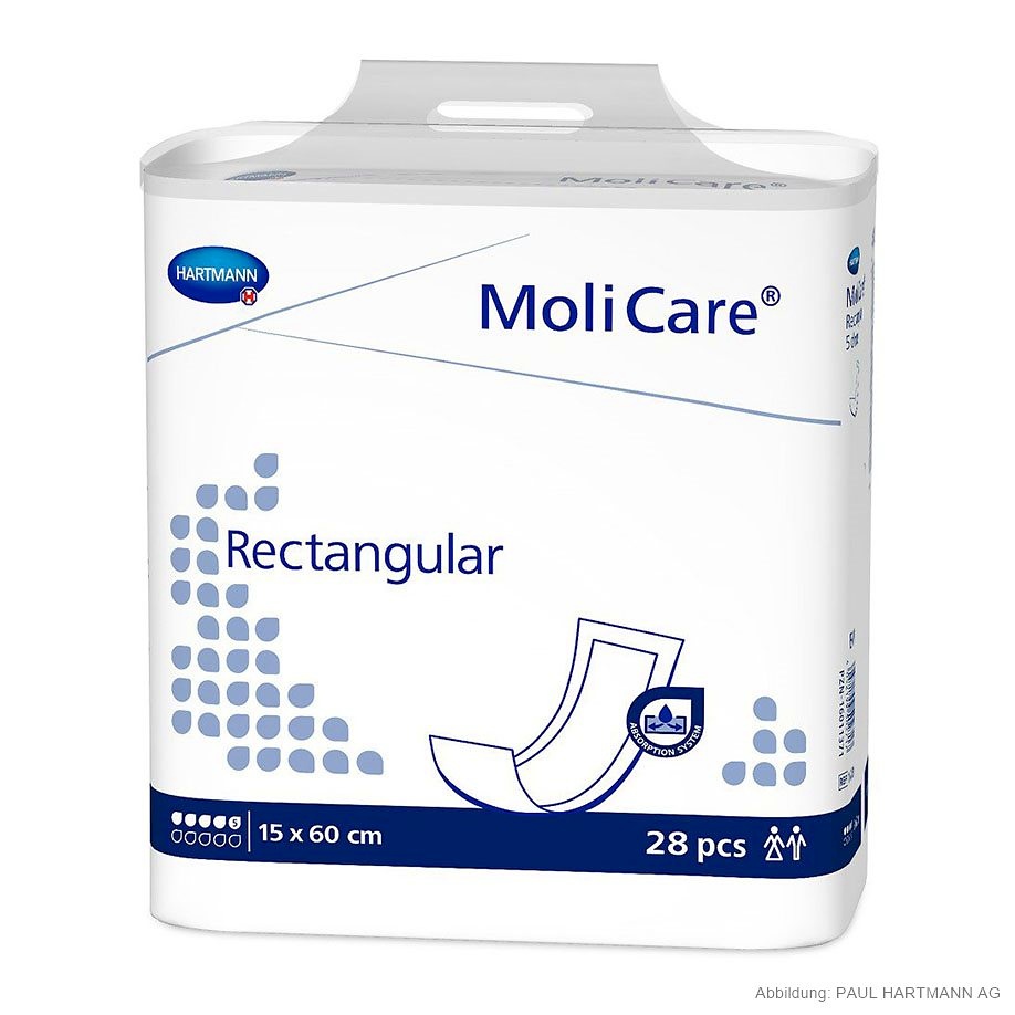 [HAP 160860] MoliCare Rectangular 5 Tropfen 15 x 60 cm, Maxi-Vorlagen (28 Stck.)