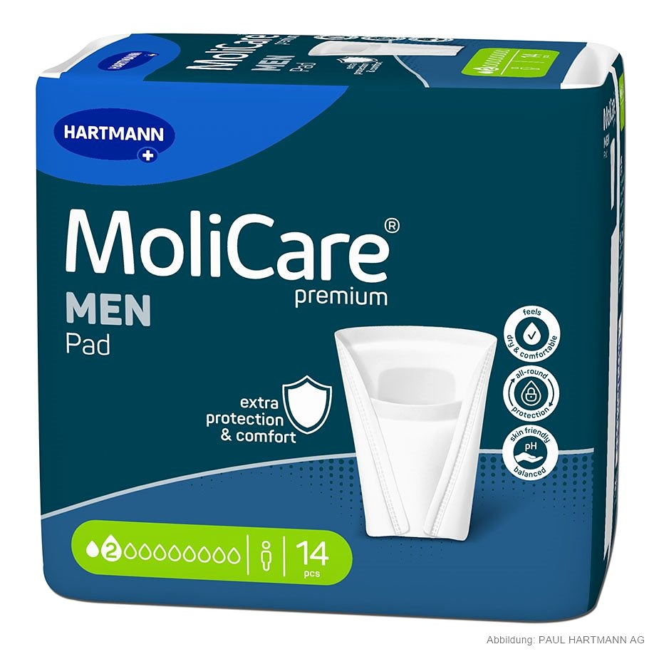 [HAP 168067] MoliCare Premium MEN PAD 2 Tropfen Inkontinenzeinlagen (14 Stck.)