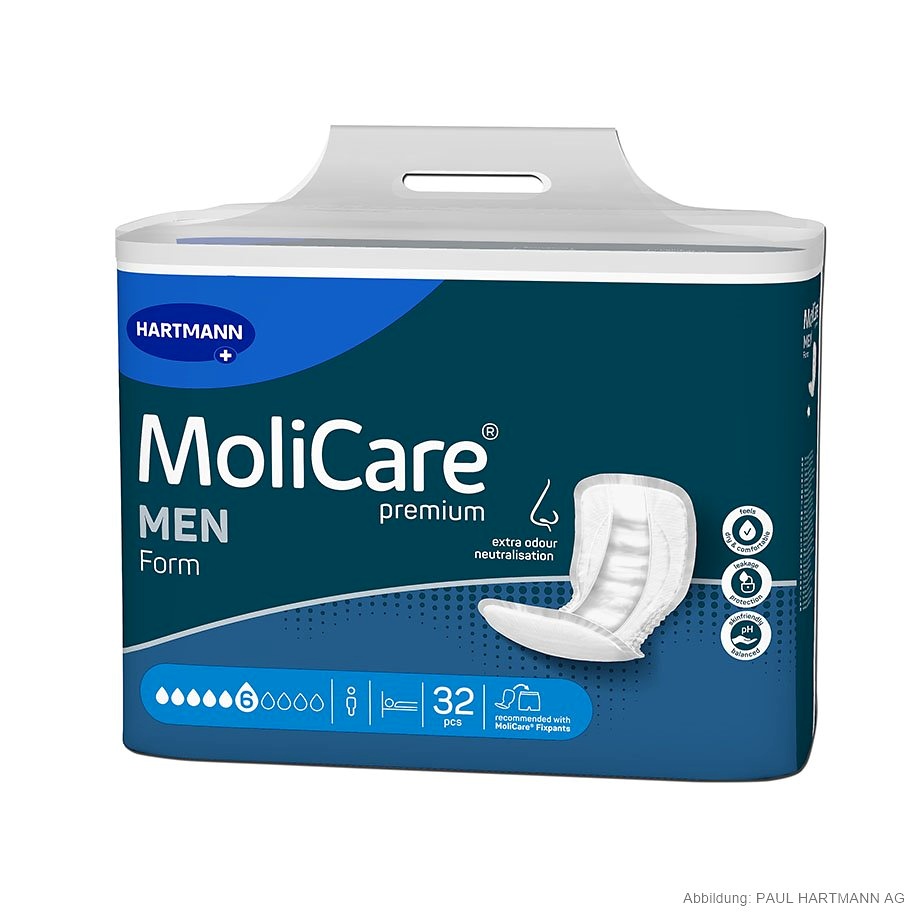 [HAP 168401] MoliCare Premium Form MEN 6 Tropfen Inkontinenzeinlagen (32 Stck.)