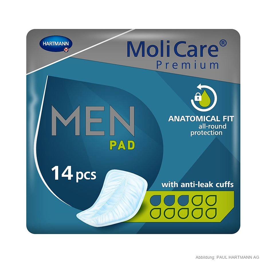 [HAP 168603] MoliCare Premium MEN PAD 3 Tropfen Inkontinenzeinlagen (14 Stck.)