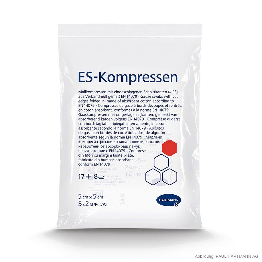 [HAP 401621] ES-Kompressen steril 8-fach 5 x 5 cm (5 x 2 Stck.)