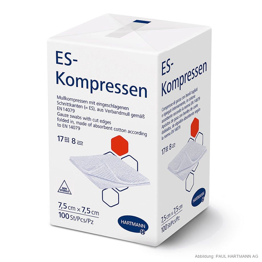 ES-Kompressen unsteril 8-fach 7,5 x 7,5 cm (100 Stck.)