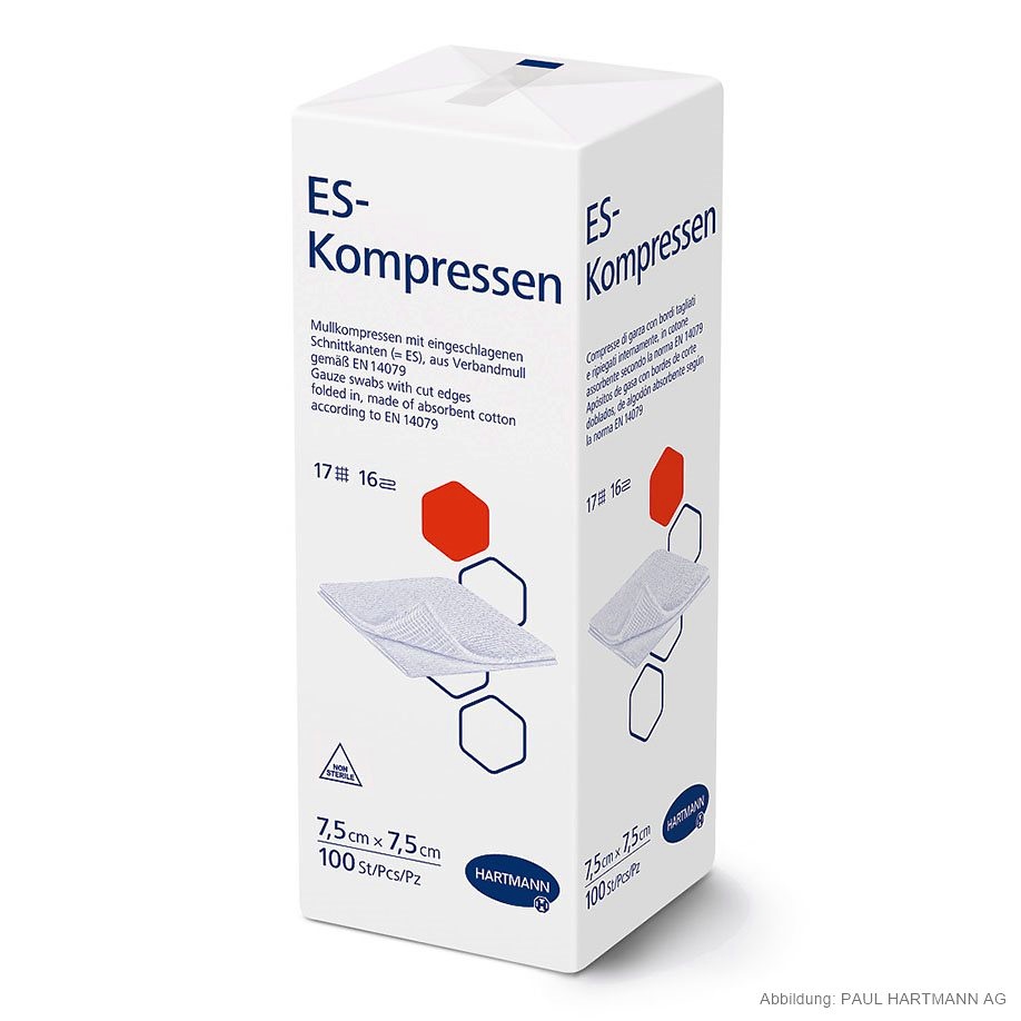 ES-Kompressen unsteril 16-fach 7,5 x 7,5 cm (100 Stck.)