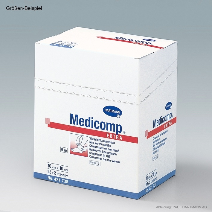 Medicomp Extra Vlieskompressen 10 x 10 cm, steril (25 x 2 Stck.)
