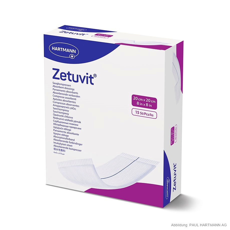 Zetuvit Saugkompressen Steril 20 x 20 cm (15 Stck.)
