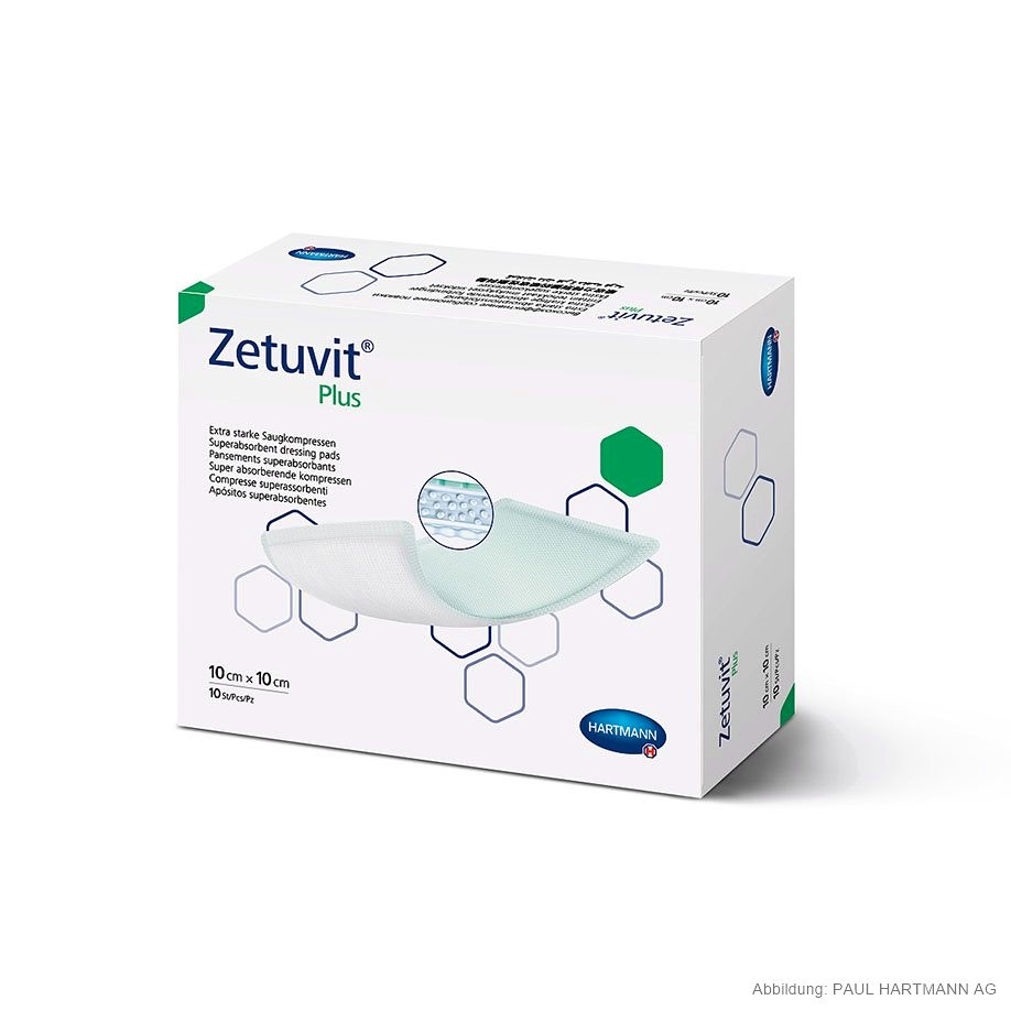 [HAP 413710] Zetuvit Plus Saugkompressen Steril 10 x 10 cm (10 Stck.)