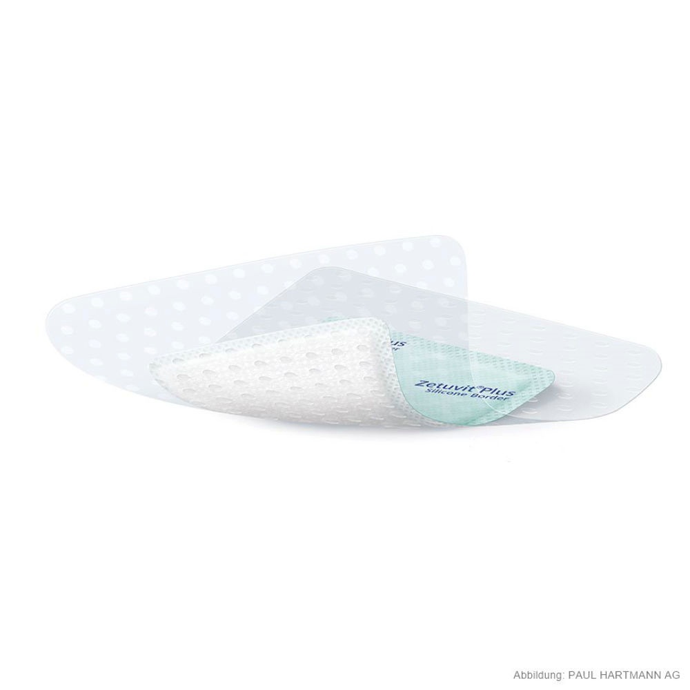 Zetuvit Plus Silicone Border Saugkompressen 8 x 8 cm (10 Stck.)