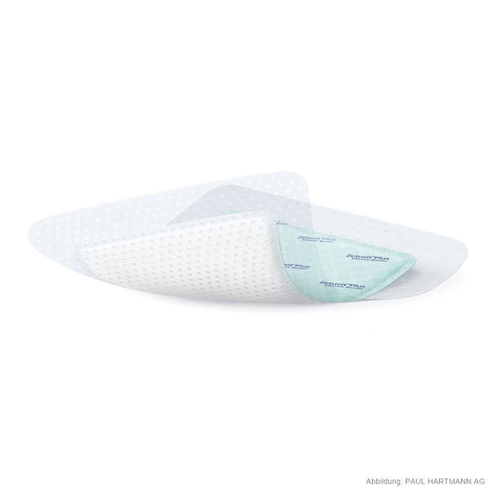 Zetuvit Plus Silicone Border Saugkompressen 17,5 x 17,5 cm (10 Stck.)