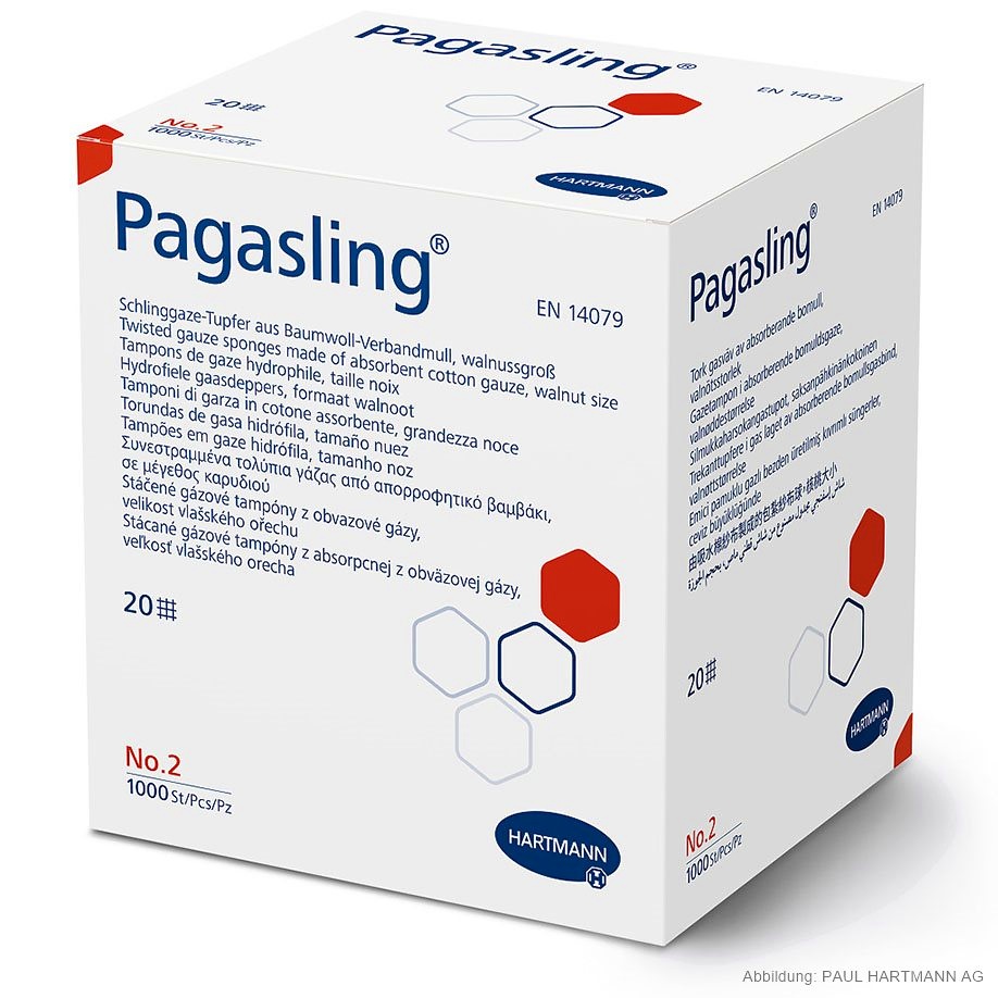 Pagasling Schlinggazetupfer unsteril Gr. 2, walnußgroß (1000 Stck.)