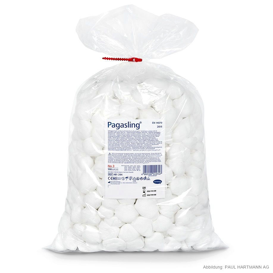 Pagasling Schlinggazetupfer unsteril Gr. 3, pflaumengroß (2 x 500 Stck.)