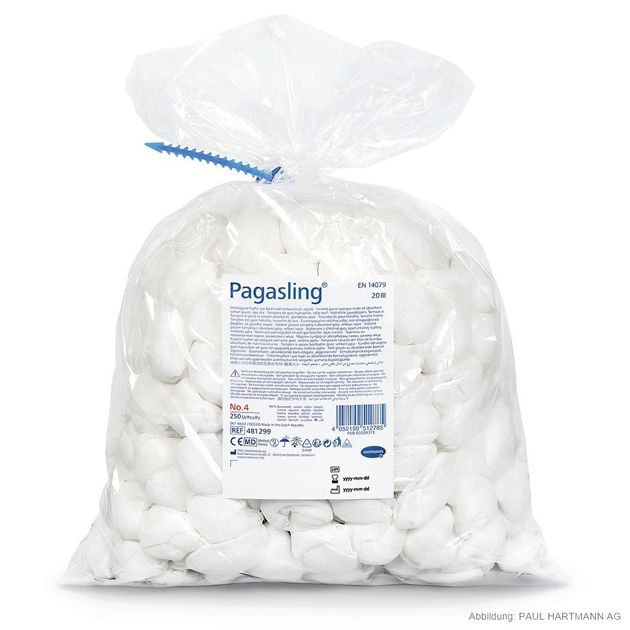 Pagasling Schlinggazetupfer unsteril Gr. 4, eigroß (4 x 250 Stck.)