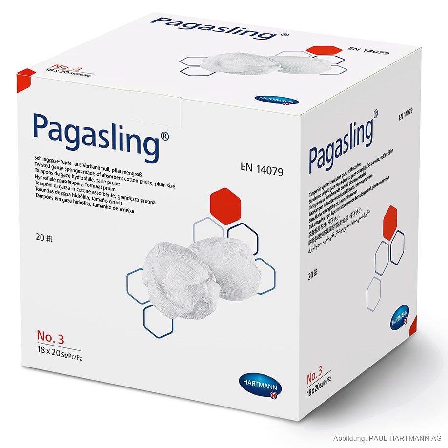 Pagasling Schlinggazetupfer steril Gr. 3, pflaumengroß (20 Stck.)