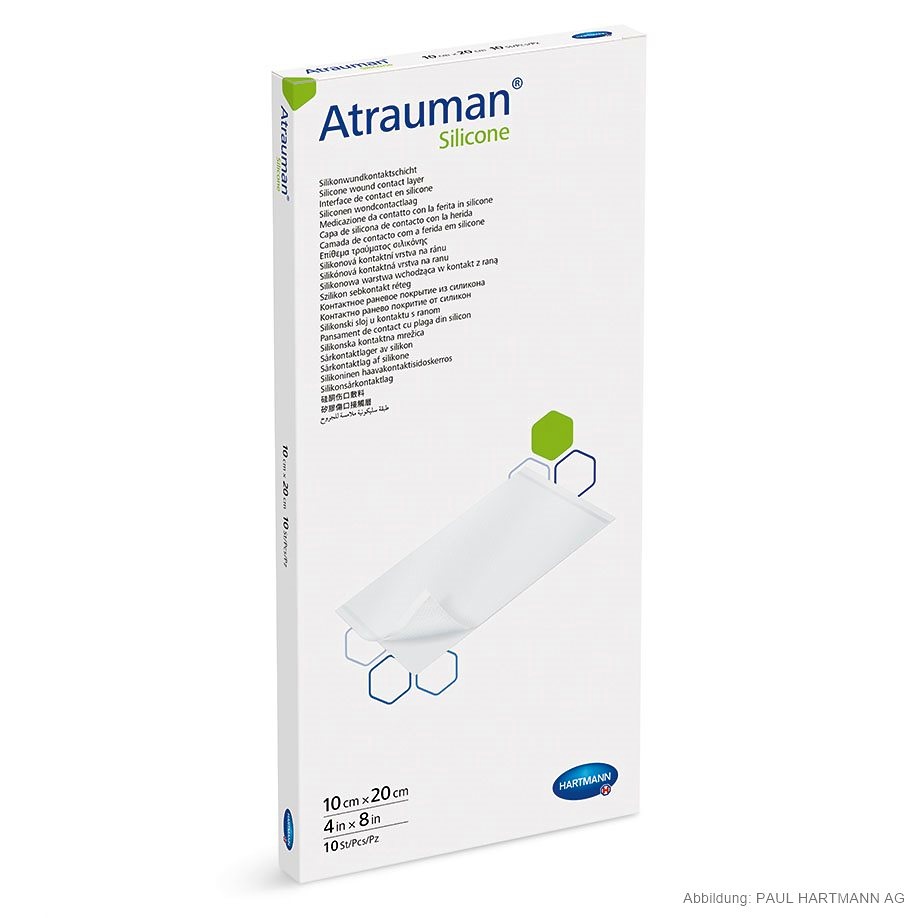 [HAP 499564] Atrauman Silicone Wundkontaktschicht Steril, 10 x 20 cm (10 Stck.)