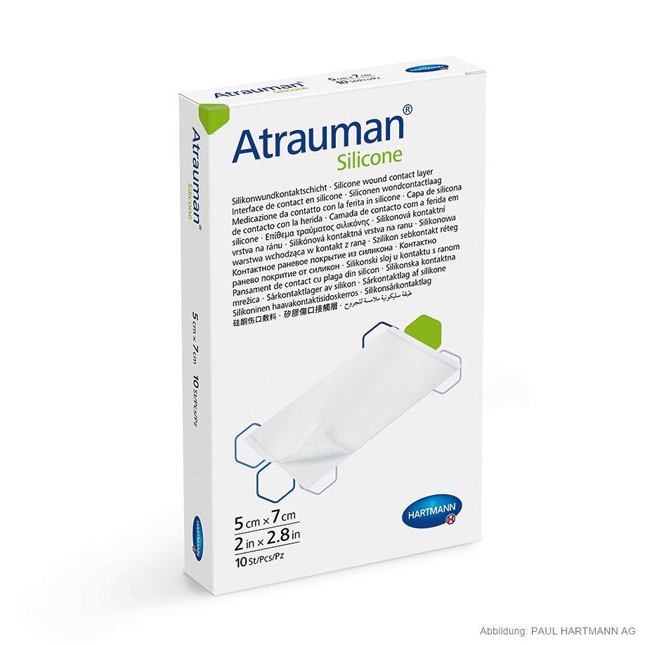 [HAP 499568] Atrauman Silicone Wundkontaktschicht Steril, 5 x 7 cm (10 Stck.)