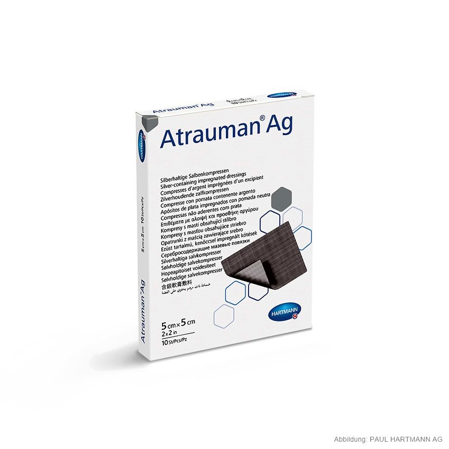 Atrauman Ag Salbenkompressen Steril 5 x 5 cm (10 Stck.)