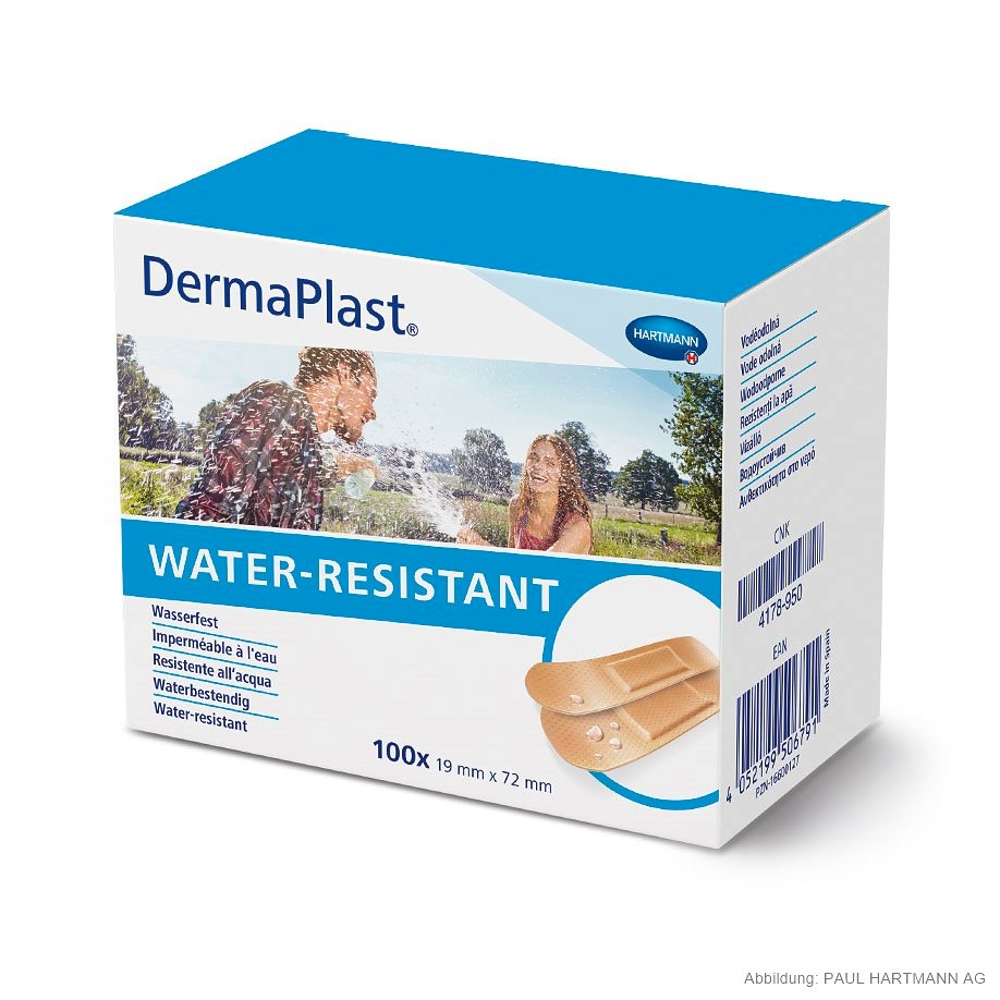 [HAP 535151] DermaPlast water-resistant Pflasterstrips 19 x 72 mm (100 Strips)