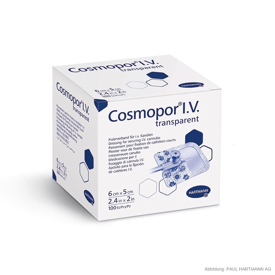 [HAP 900817] Cosmopor I.V. Transparent, steril Kanülenfixierung 6 x 5 cm (100 Stck.)