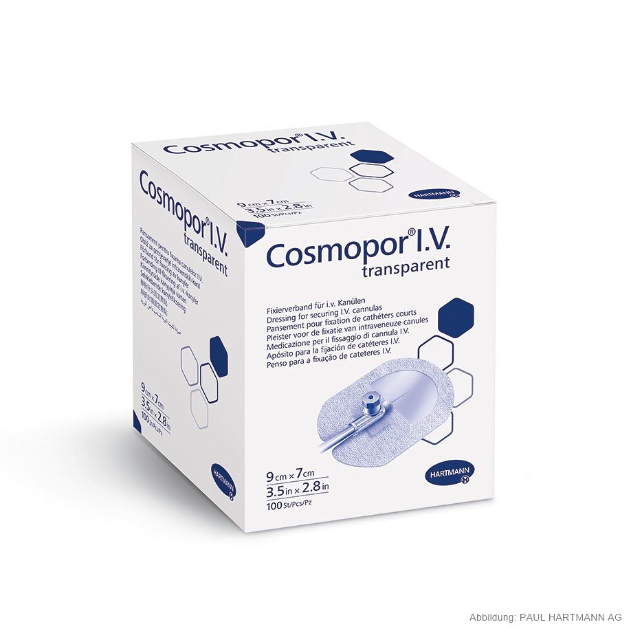 [HAP 900818] Cosmopor I.V. Transparent, steril Kanülenfixierung 9 x 7 cm (100 Stck.)