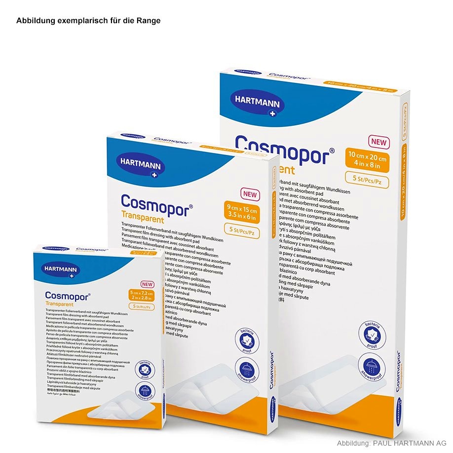 [HAP 901051] Cosmopor Transparent Wundverband Steril, 5 x 7,2 cm (50 Stck.)