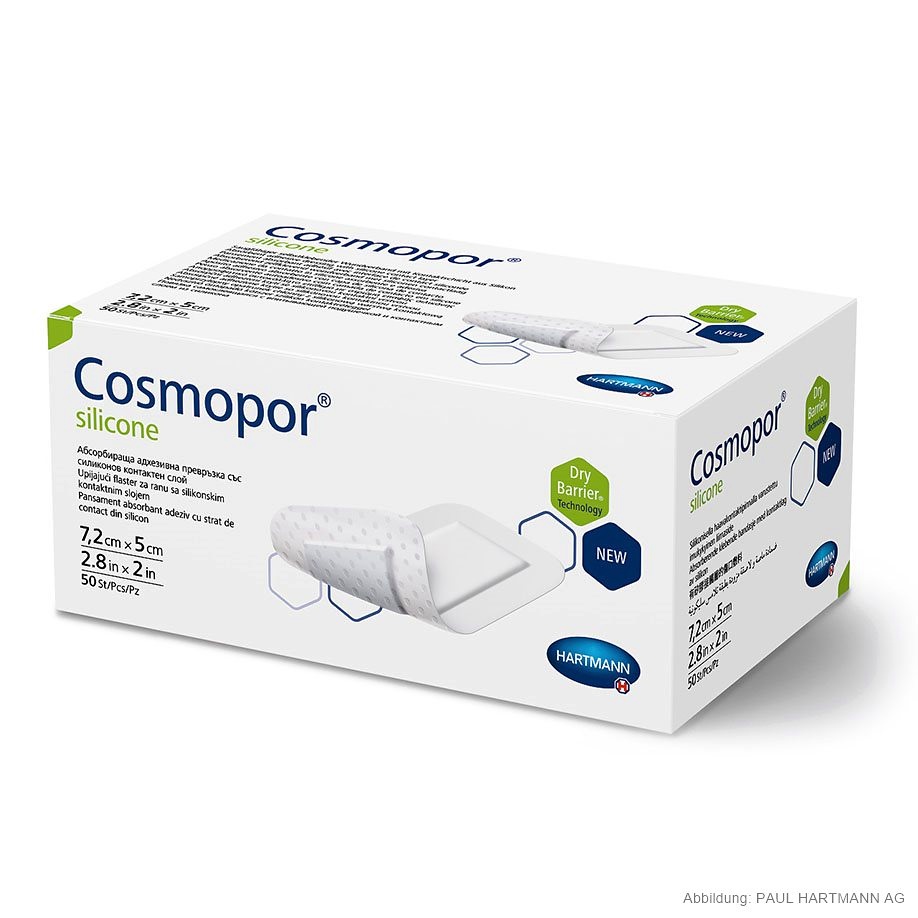 Cosmopor silicone Wundverband steril 7,2 x 5 cm (50 Stck.)