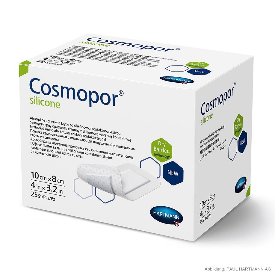 [HAP 901102] Cosmopor silicone Wundverband steril 10 x 8 cm (25 Stck.)