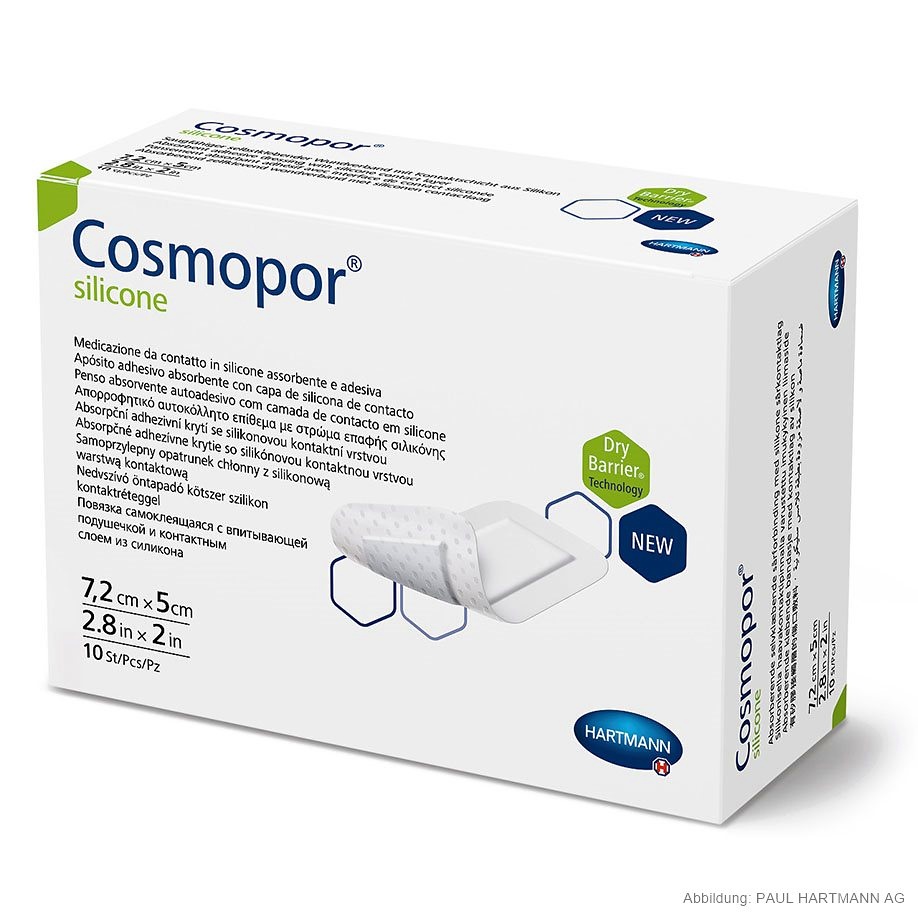[HAP 901106] Cosmopor silicone Wundverband steril 7,2 x 5 cm (10 Stck.)