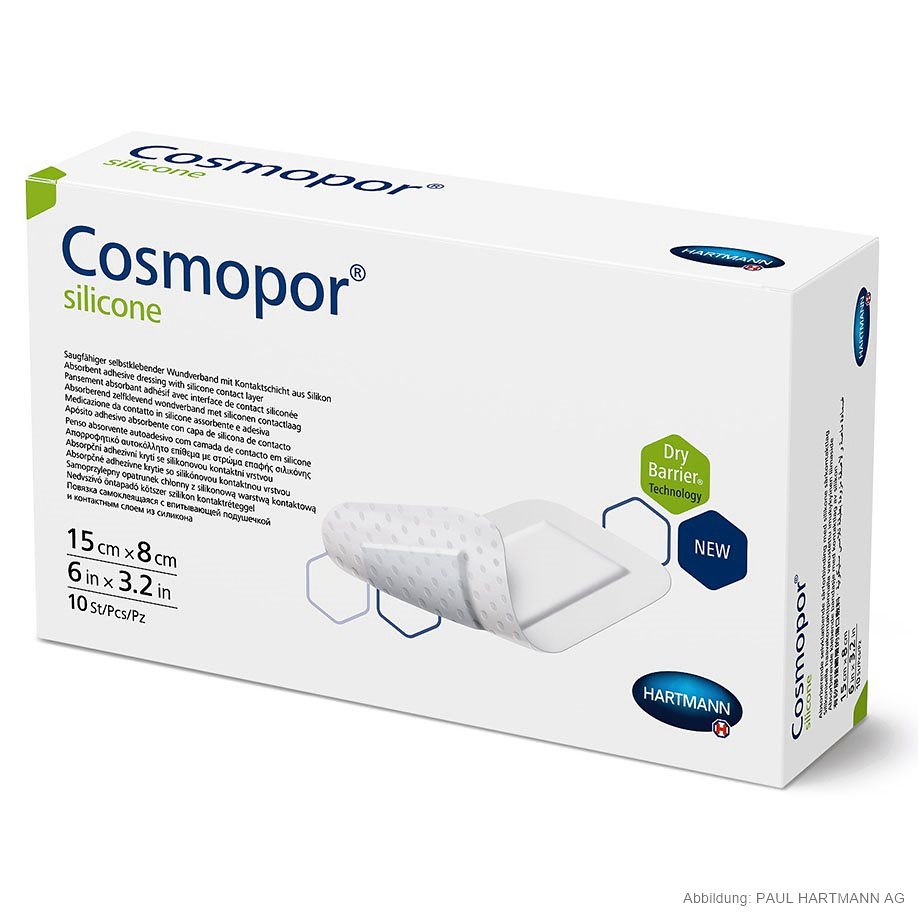 [HAP 901108] Cosmopor silicone Wundverband steril 15 x 8 cm (10 Stck.)
