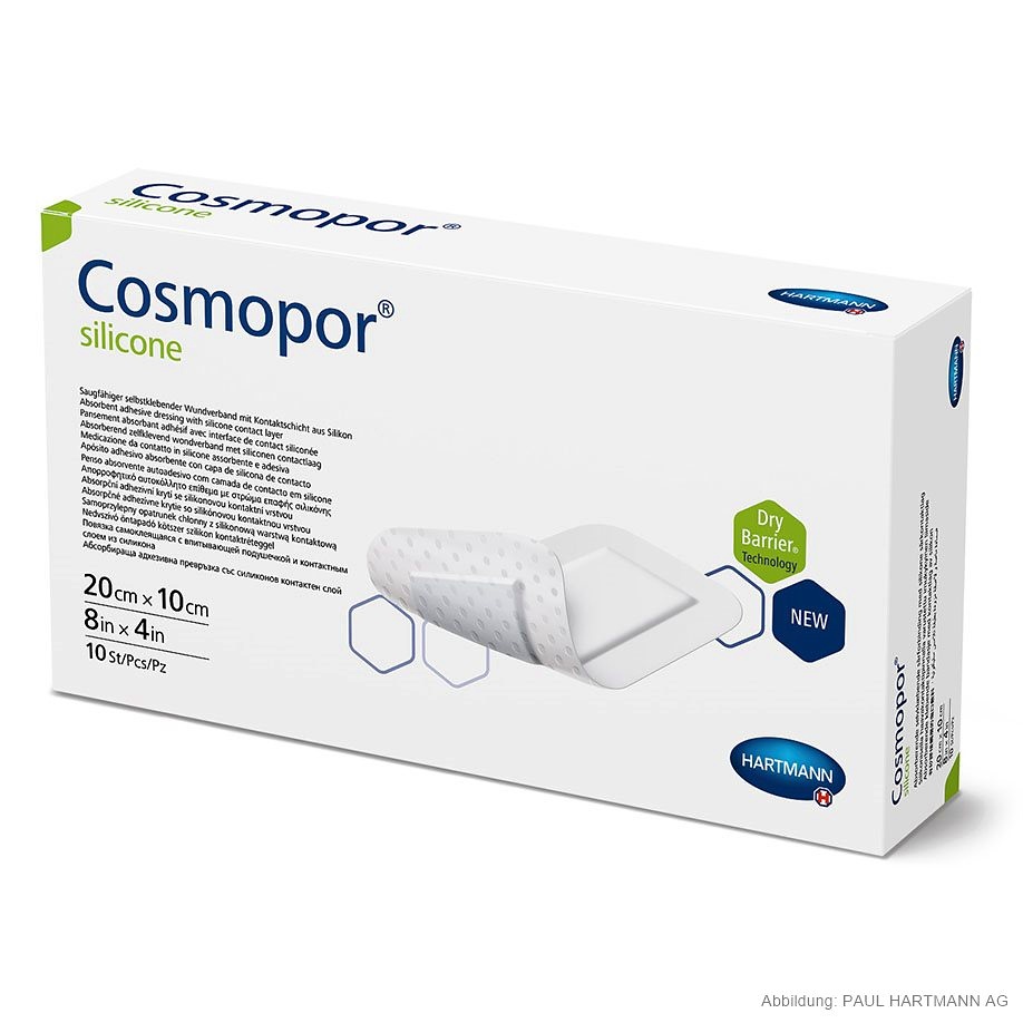 Cosmopor silicone Wundverband steril 20 x 10 cm (10 Stck.)