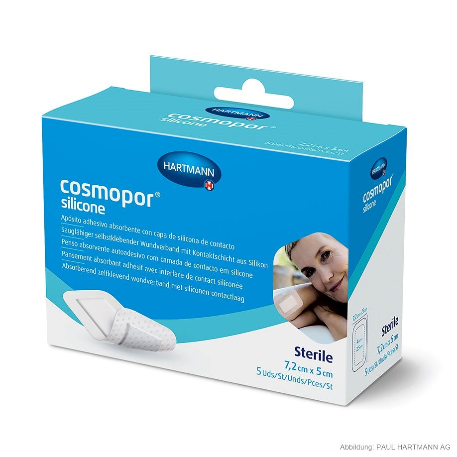 [HAP 901111] Cosmopor silicone Wundverband steril 7,2 x 5 cm (5 Stck.)