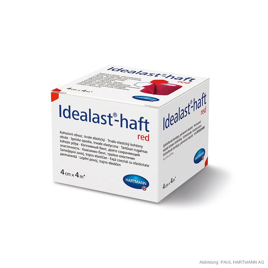 [HAP 931095] Idealast-haft Color Idealbinde rot 4 m x 4 cm