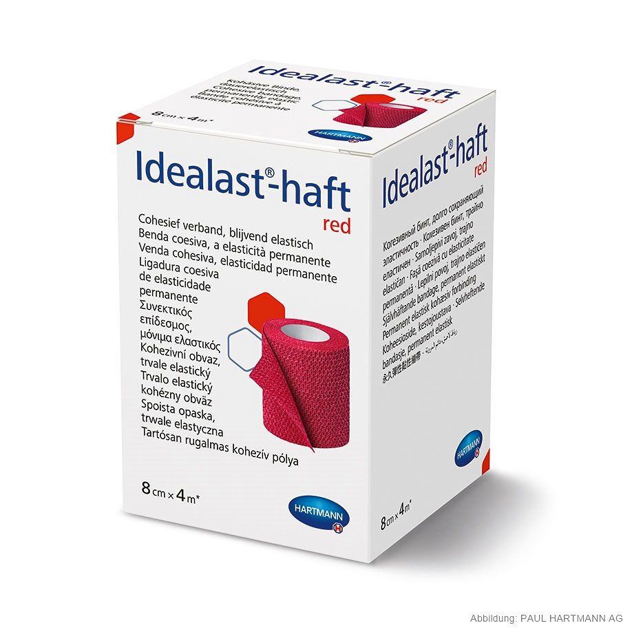 [HAP 931097] Idealast-haft Color Idealbinde rot 4 m x 8 cm