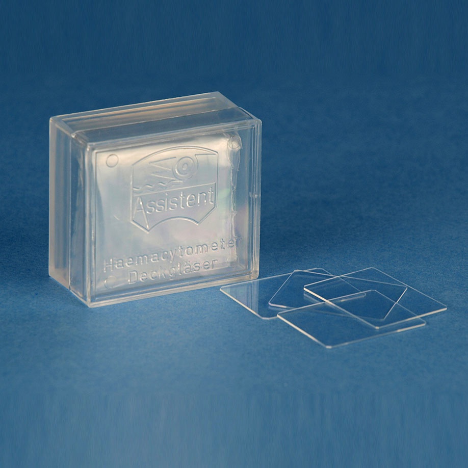 Haemacytometer Deckgläser, CE 22 x 22 mm, Stärke 0,4 mm (10 Stck.)