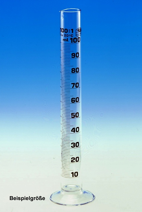 Messzylinder, Rundfuß 100 ml, hohe Form