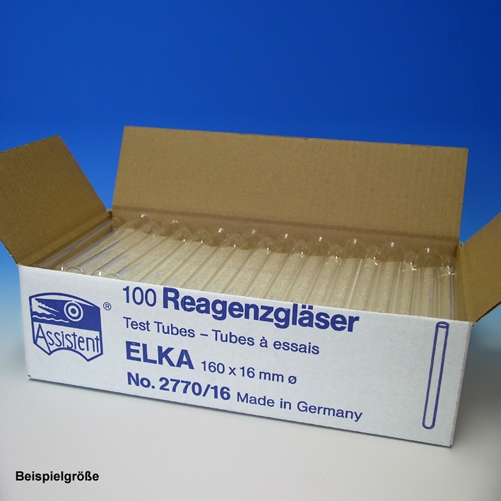 [HCT 42770027] Reagenzgläser ELKA, normalwandig 100 mm x Ø 12 mm (100 Stck.)
