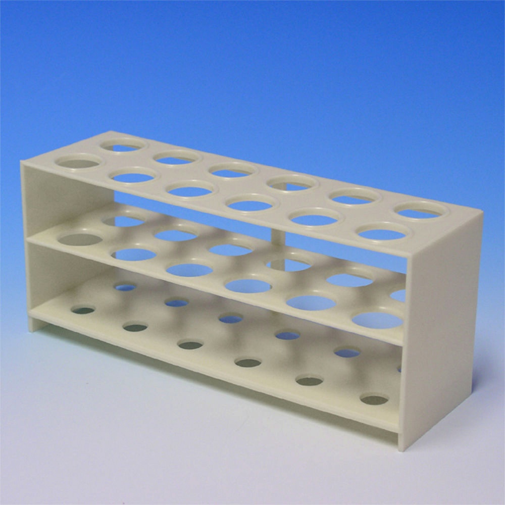 [HCT 42814010] Reagenzglasgestell aus Polystyrol Für 12 Gläser bis 20 mm Ø, ohne Stäbe