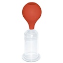 Massage-Schröpfglas mit Olive und Ball 11 x 5 cm Ø, mundgeblasen