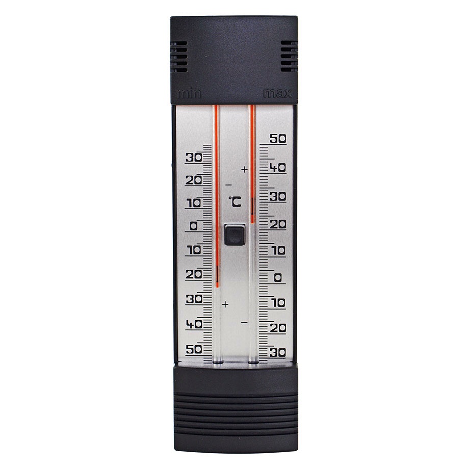 Maxima-Minima-Thermometer Mit Drucktasten-Magnet, ohne Dach