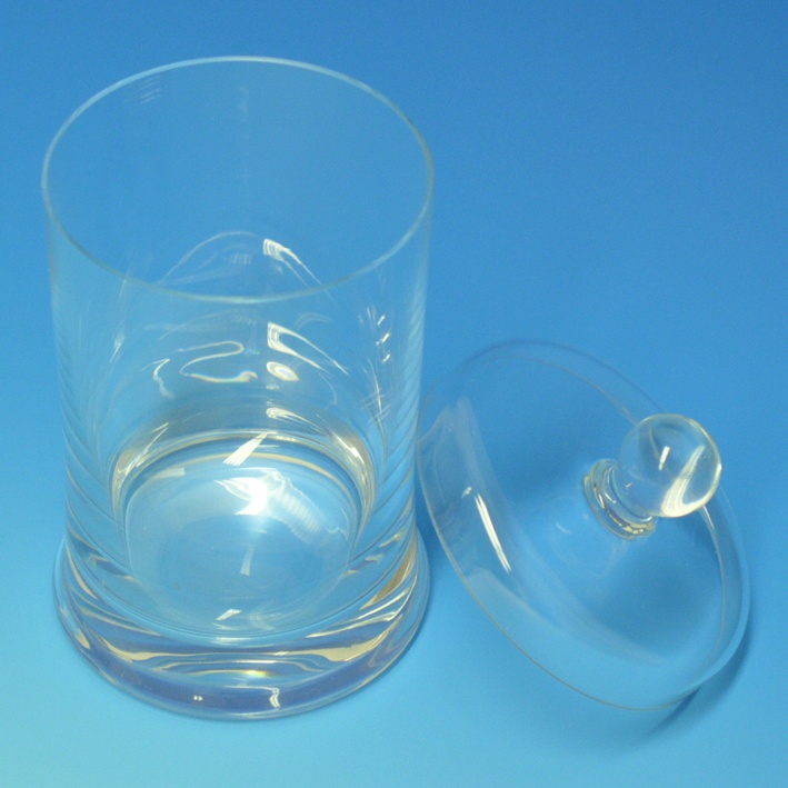 [HCT 44410024] Glaszylinder mit Überfallglasdeckel Mit Knopf ca. 10 x 10 cm Ø