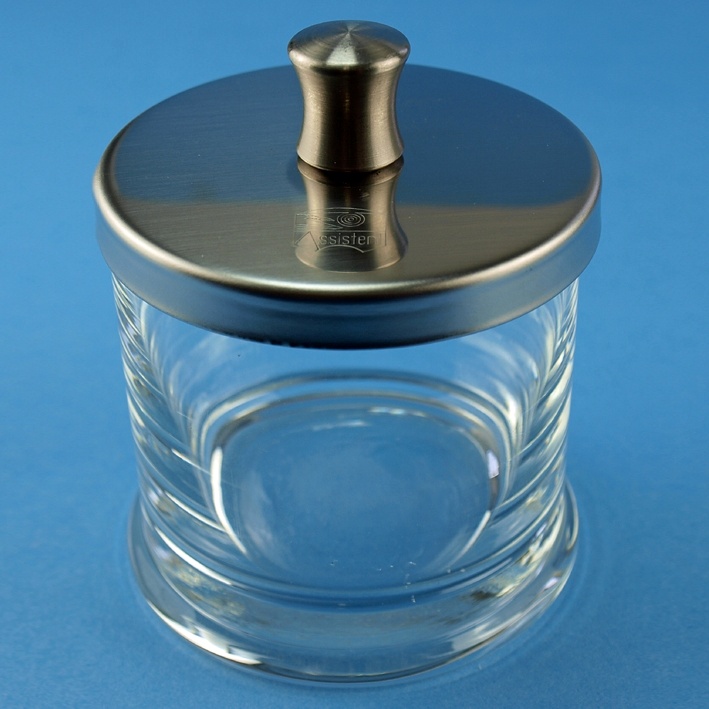 Glaszylinder mit Edelstahldeckel Ca. 15 x 10 cm Ø