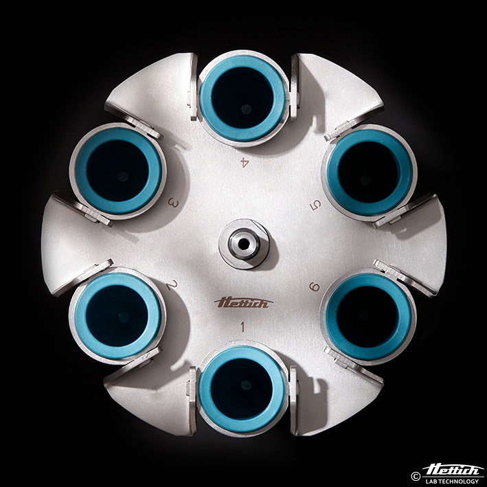 Ausschwingrotor 6-fach, komplett mit Gehängen, Winkel 90°