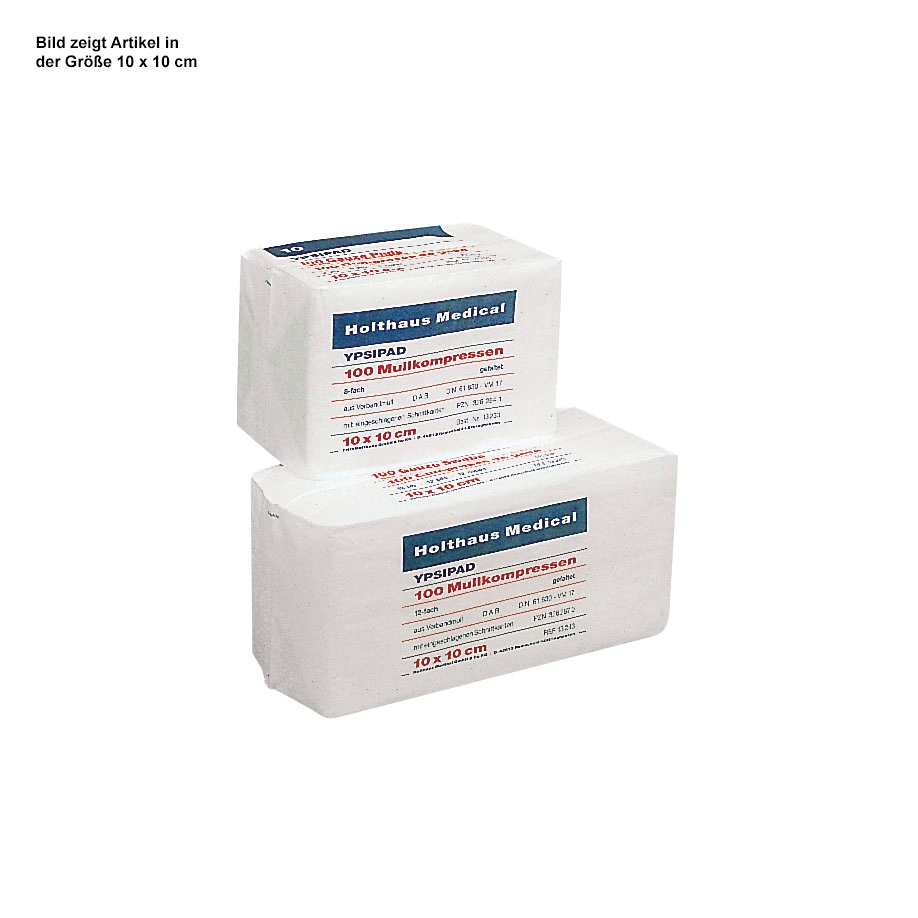 YPSIPAD Mullkompressen 8-fach Unsteril, 5 x 5 cm (100 Stck.)
