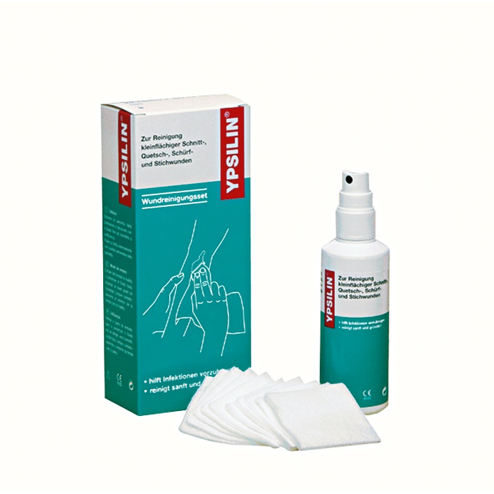 [HOL 35060] YPSILIN Wundreinigungsset klein Mit 50 ml Fluid + 10 Tüchern