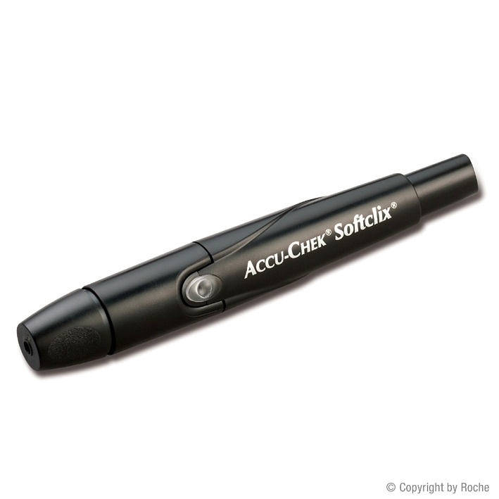 Accu-Chek Softclix Stechhilfe schwarz Inkl. 25 Accu-Chek Softclix Lanzetten