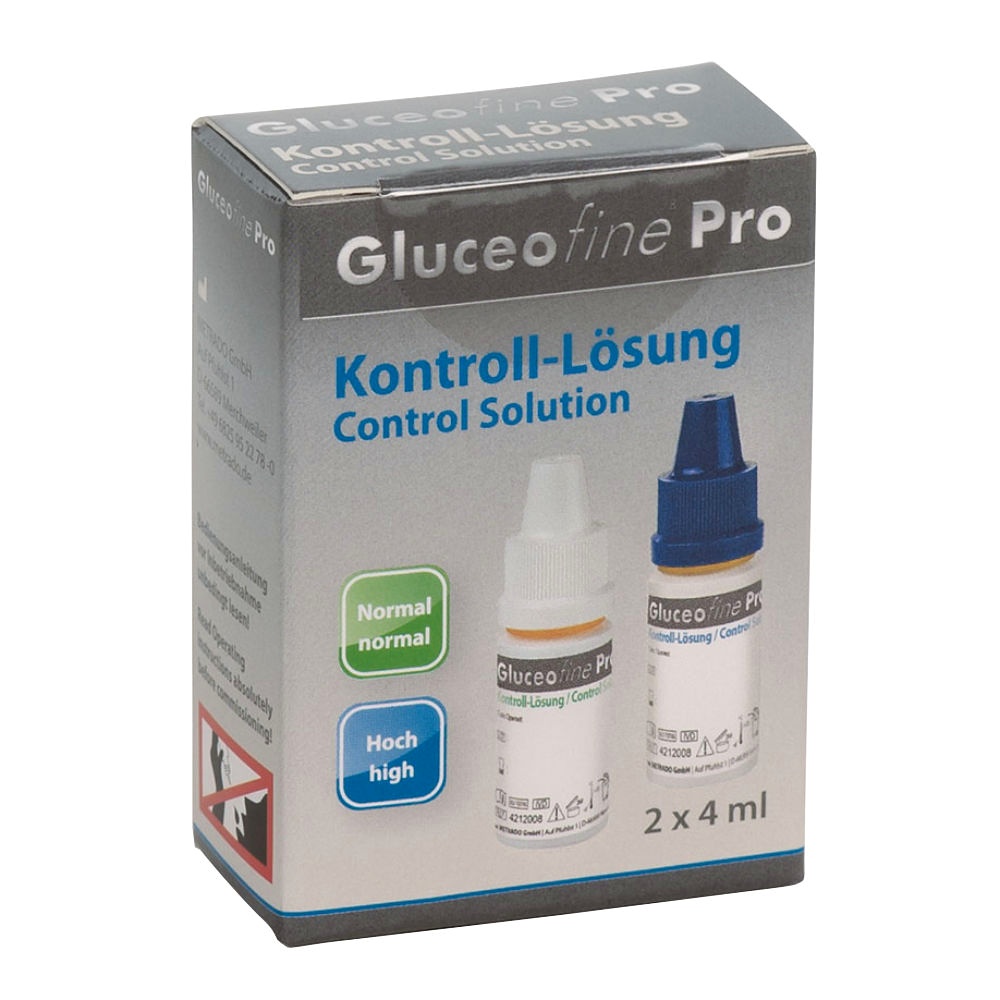 [MTD 4212008] Gluceofine Pro Kontroll-Lösung Normal / hoch (2 x 4 ml)