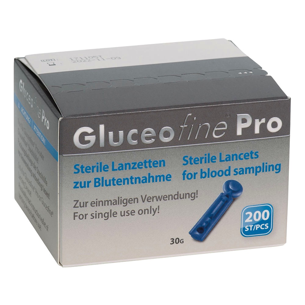 Gluceofine Pro Blutentnahme-Lanzetten Steril, 30 G (200 Stck.)